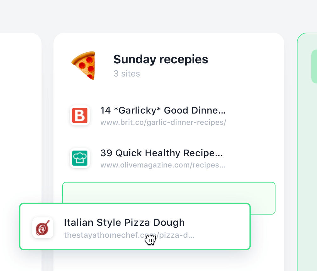 Add tab by drop