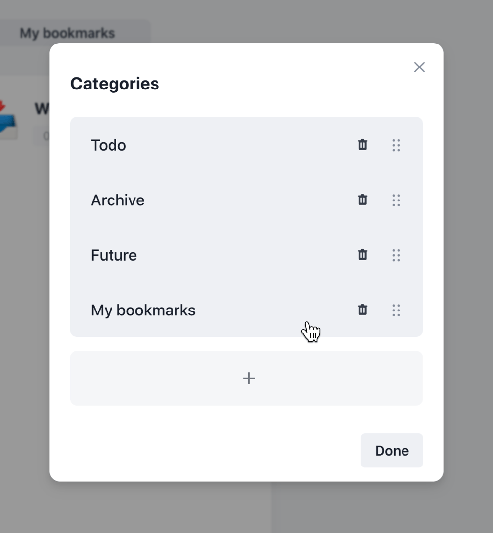Change categories