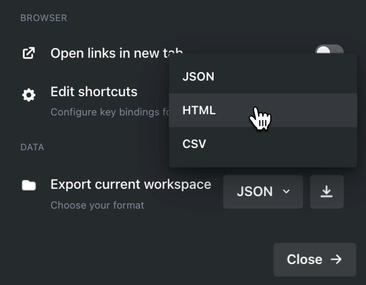 More export formats