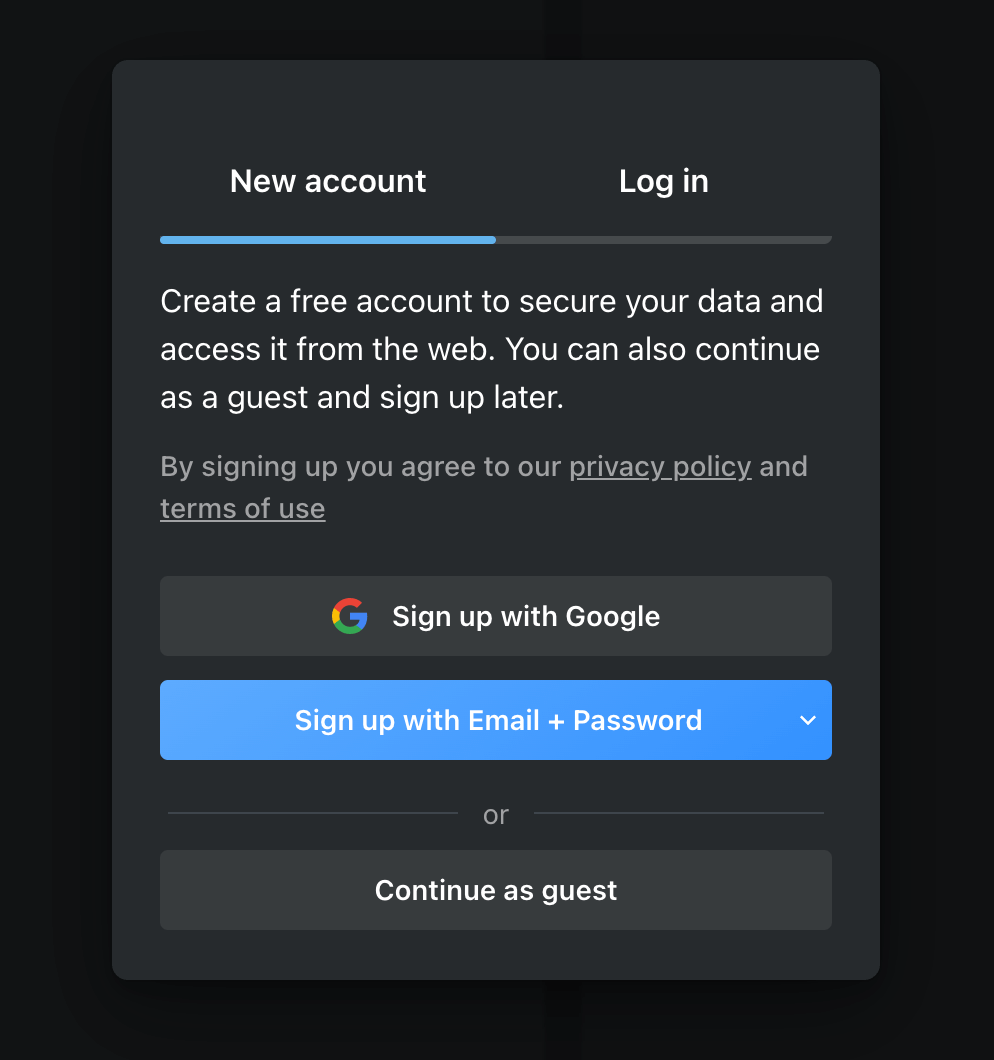 Create account icon