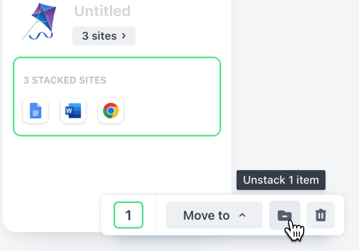 Unstack all items in a combined row