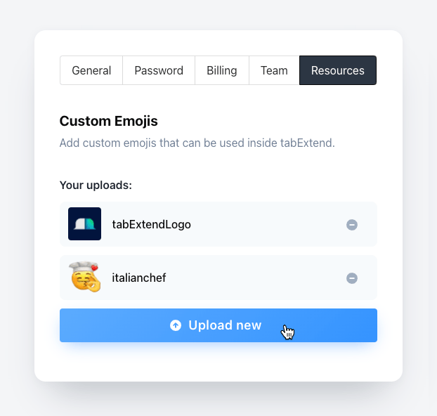 Upload emoji