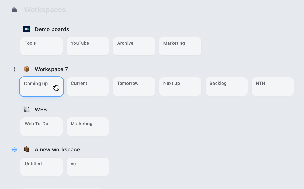 Workspace grid